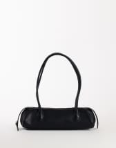 Topshop Skylar medium elongated bowler bag in black