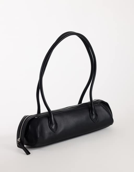 Topshop Skylar medium elongated bowler bag in black, 3 of 4