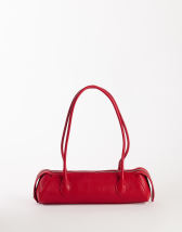 Topshop Skylar medium elongated bowler bag in red