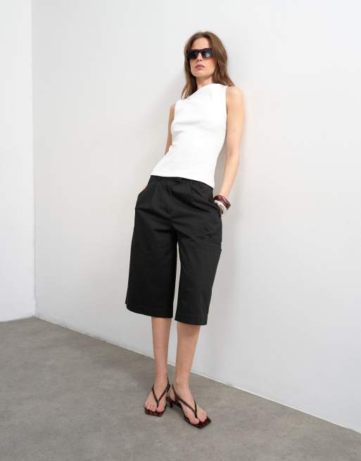 Topshop slash neck racer vest in white, 2 of 4