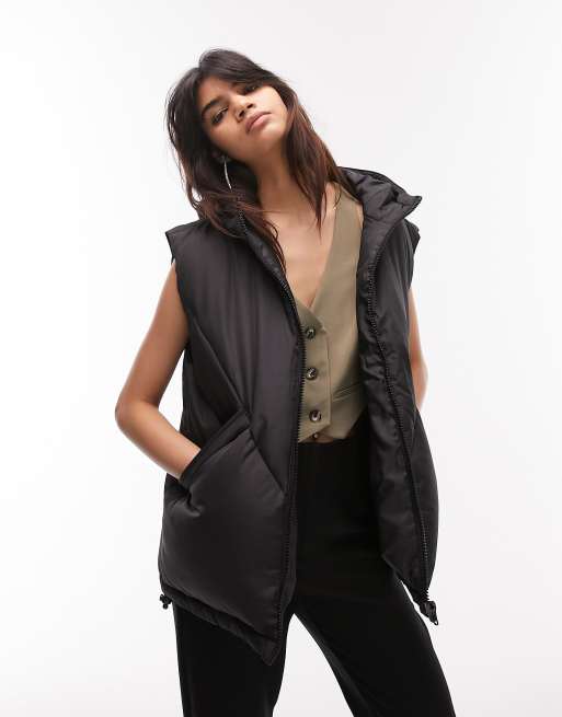 Sleeveless hooded store jacket women's