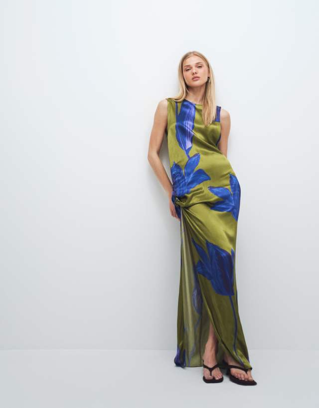 Topshop - Satin Maxi Dress - Women - Viscose - 2 US