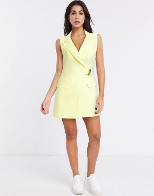 yellow blazer dress