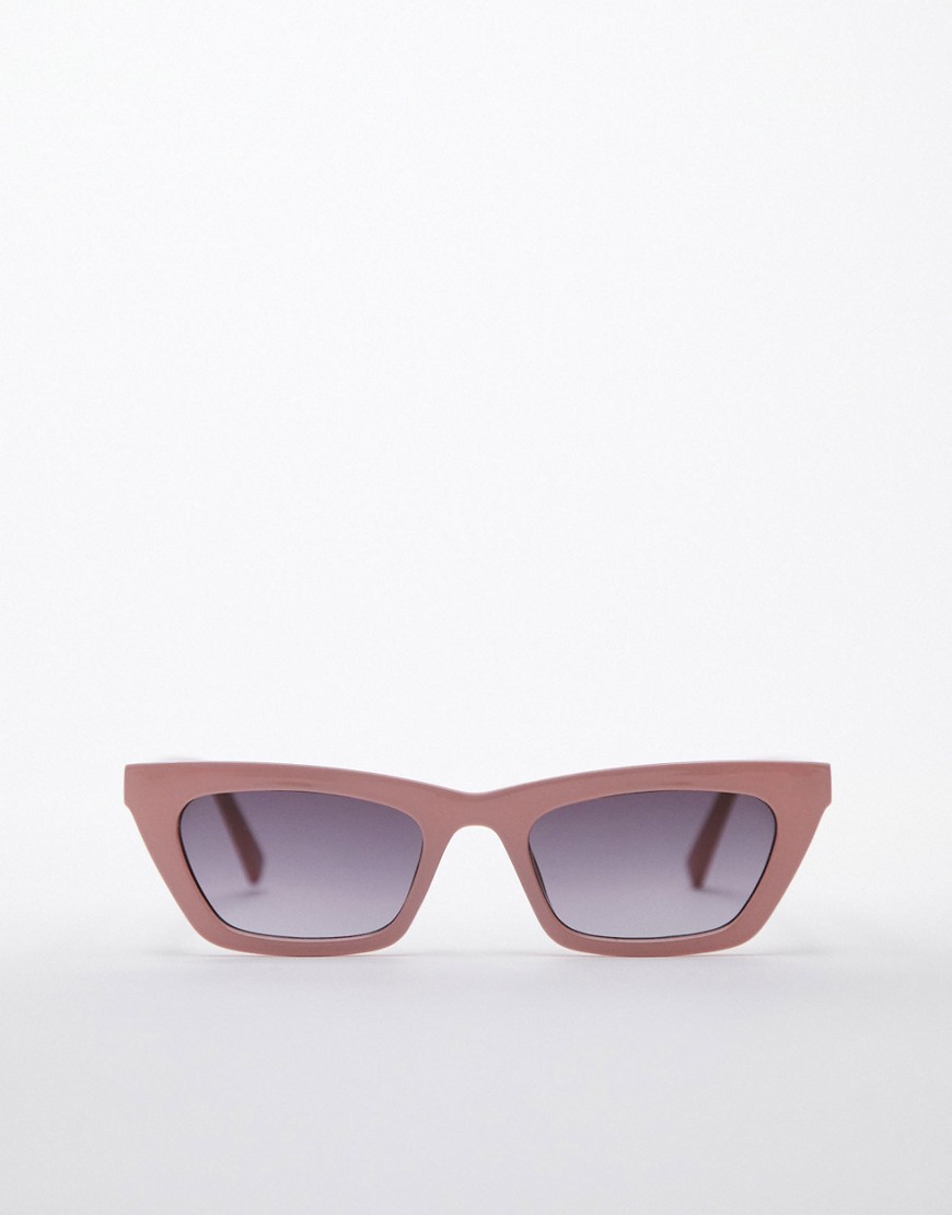 Topshop slim cateye sunglasses in pink