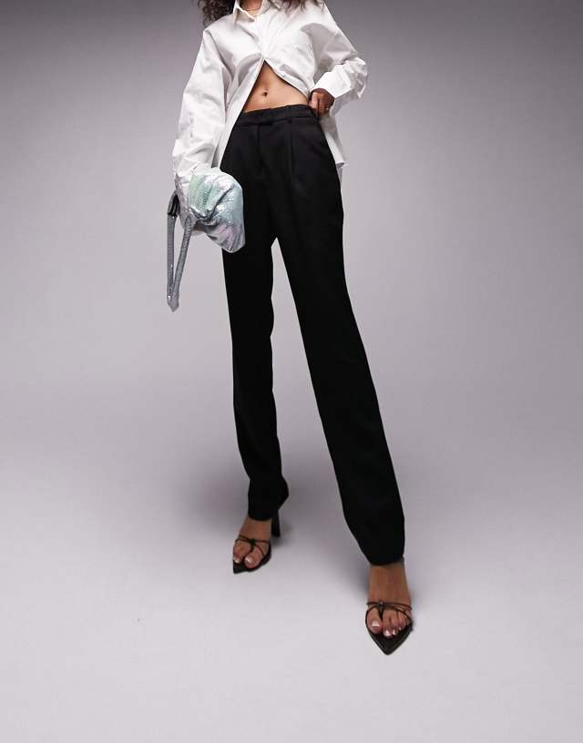 Topshop slim cigarette pants in black