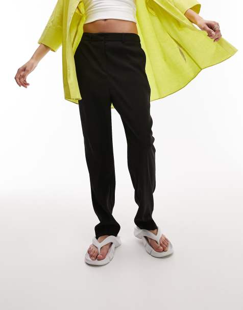 Topshop slim cigarette pants in black - view 1