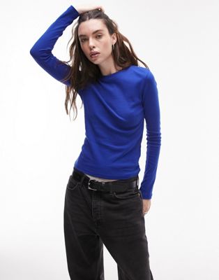Jaded London long sleeve slash neck Y2K top with cut outs in crushed velvet