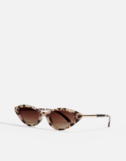 Topshop slim sunglasses in brown
