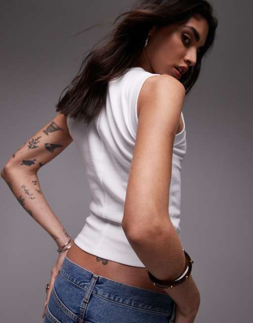 Topshop slim tank in white