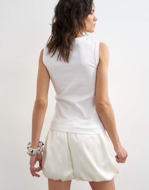 Topshop slim tank in white, 4 of 4