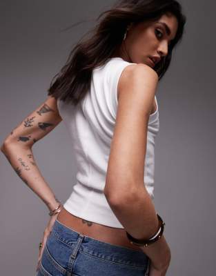 Topshop slim tank in white