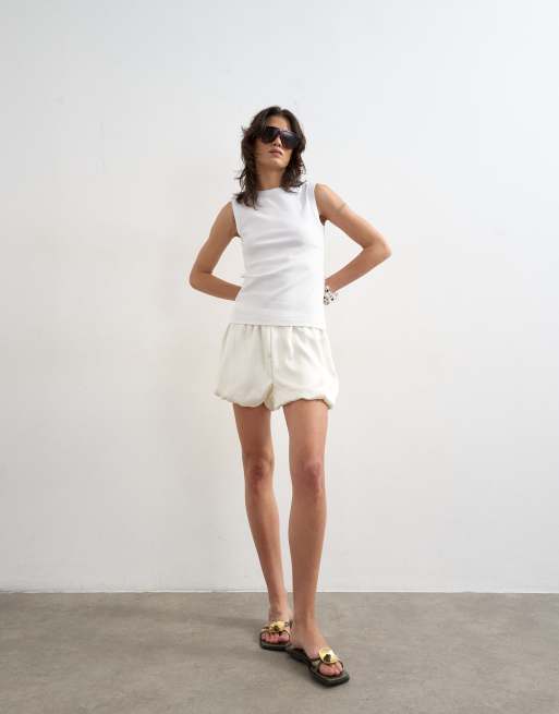 Topshop slim tank top in white, 2 of 4