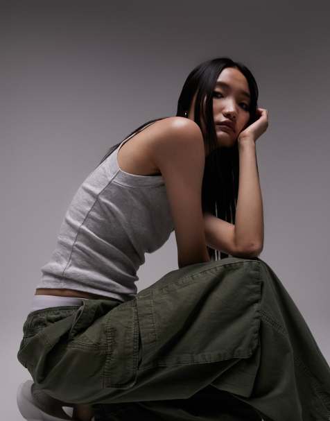 Topshop slim vest in grey marl - view 1