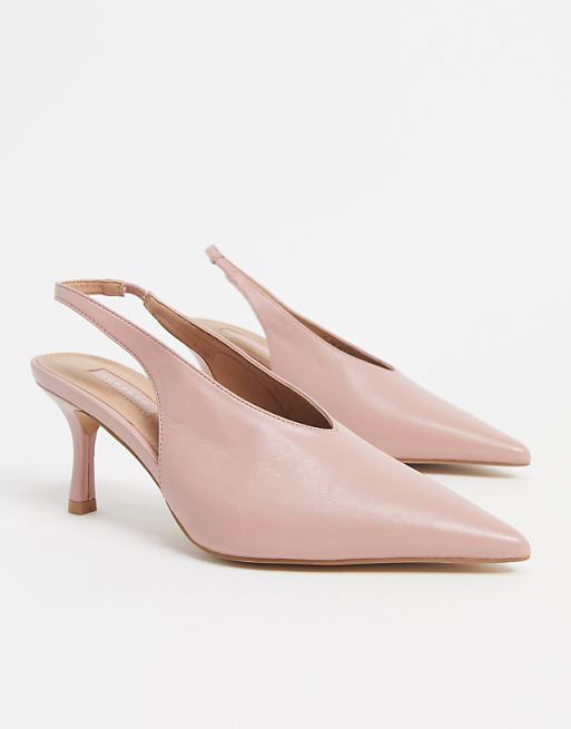 Topshop slingback heels in blush pink | ASOS