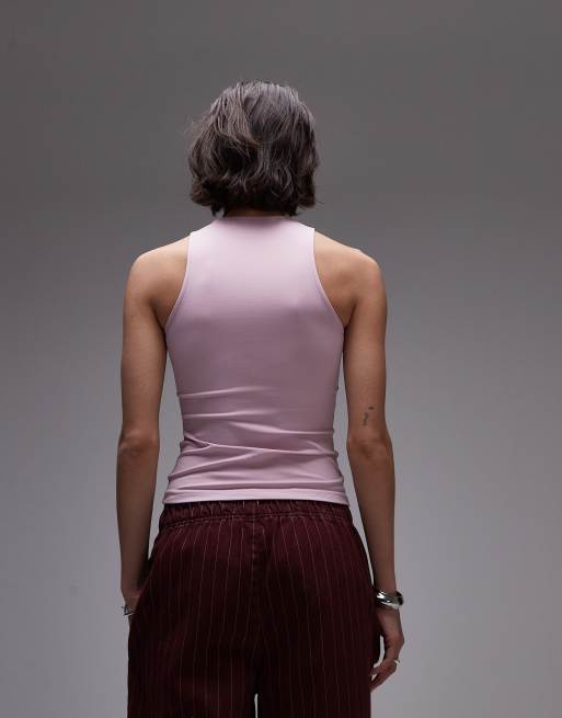Topshop slinky tank top in pink