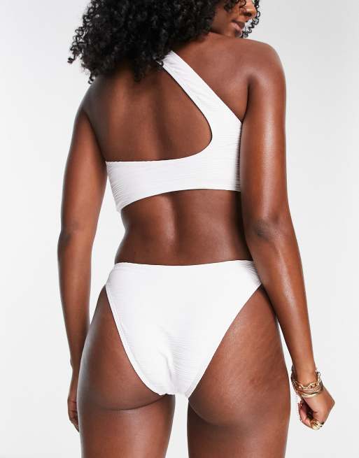 Topshop - Slip bikini sgambato testurizzato bianco , 3 di 4