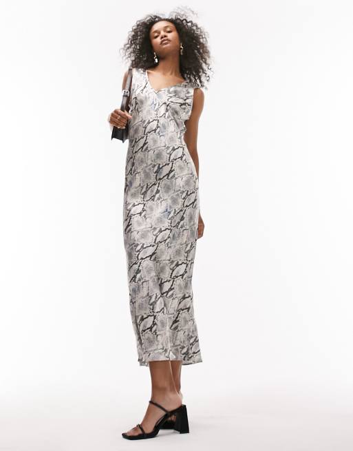 Topshop snake 2025 print midi dress