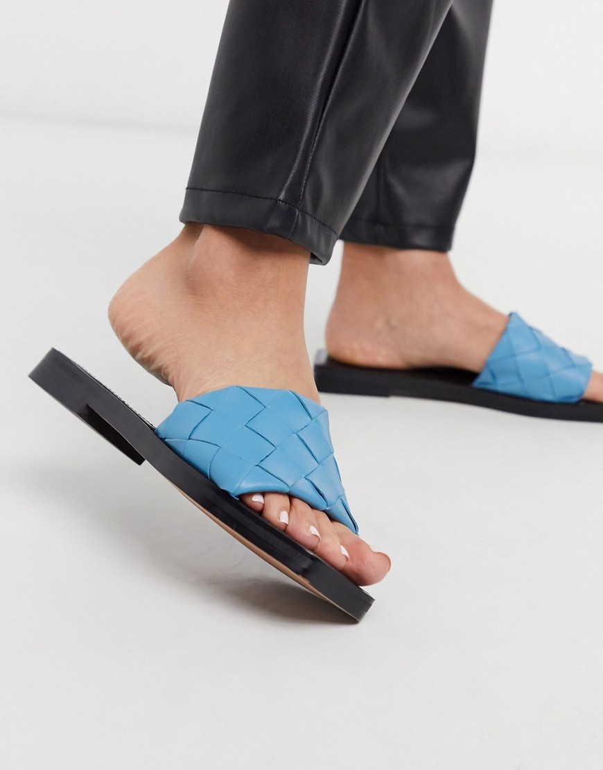 Topshop - Slippers met geweven band in blauw