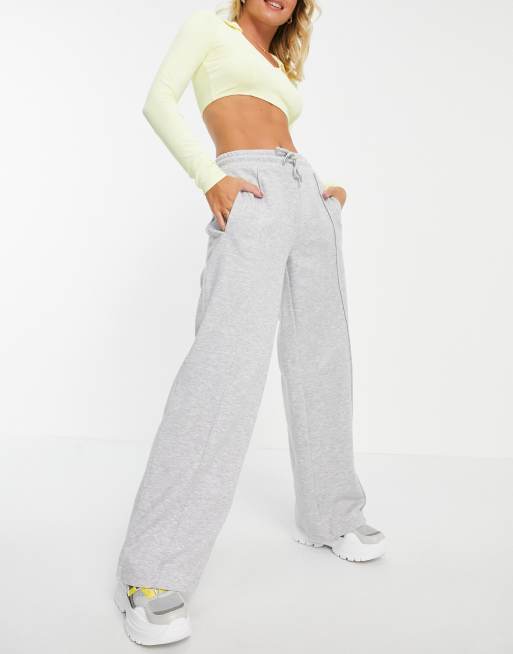 ASOS DESIGN Petite oversized jogger with pintuck in grey marl