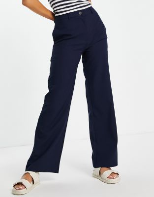Topshop slouch pants in navy (part of a set)