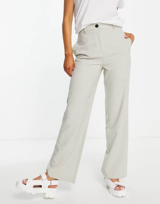 Topshop Petite slouch pants in pale gray