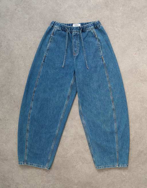 Topshop slouchy barrel jean in vintage blue, 6 of 7