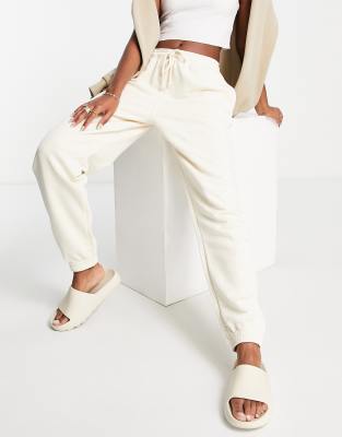 Topshop slouchy oversized cuffed jogger in ecru - ASOS Price Checker