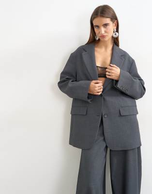 Topshop Slouchy Throw On Blazer In Red
