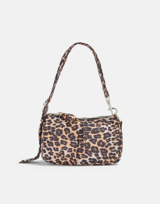 Topshop small shoulder bag in leopard print