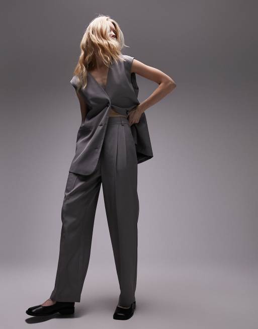 Topshop - Smalle broek in grijs