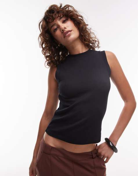 Topshop - Smalle tanktop in zwart - view 1