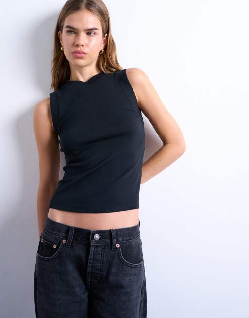 Topshop - Smalle tanktop in zwart, 3 van 4
