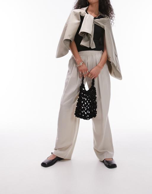 Topshop smart trackies in ecru