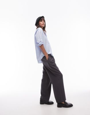 Topshop Smart Tailored Jogger In Slate Grey-No Colour
