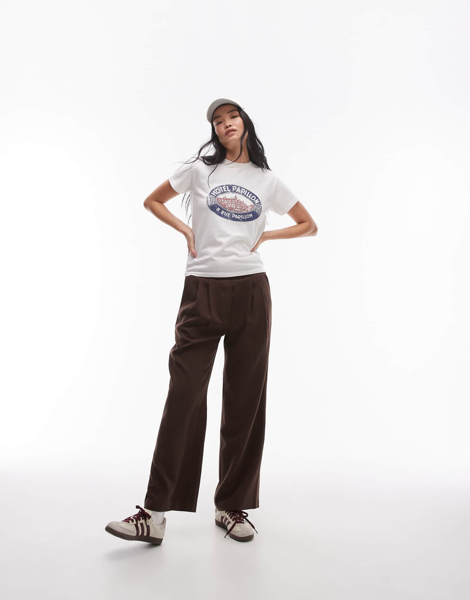 Элегантные спортивные брюки коричневого цвета от Topshop, сшитые на заказ по индивидуальному заказу