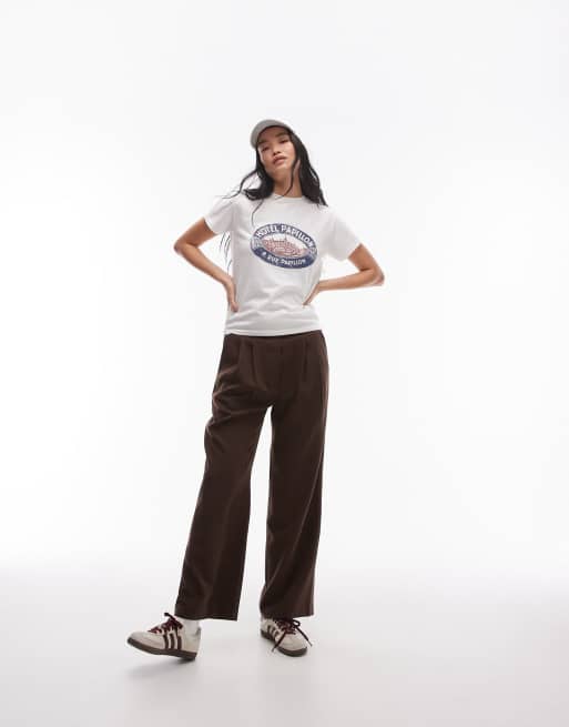 Topshop smart tailored sweatpants in brown