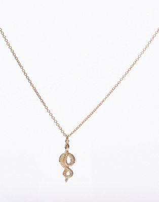 Topshop snake pendant necklace in gold