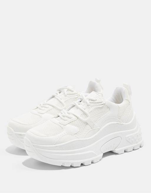 Topshop – Sneaker mit klobiger Sohle in Weiß