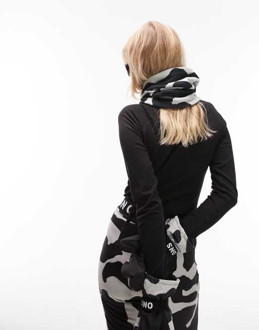 Topshop Sno cow printed reversible snood in multi