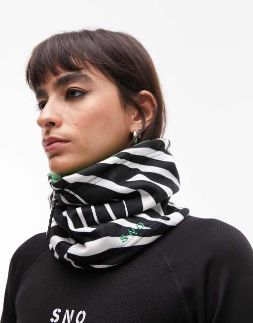 Topshop - Sno - Écharpe-tube réversible à imprimé zébrures - Multicolore