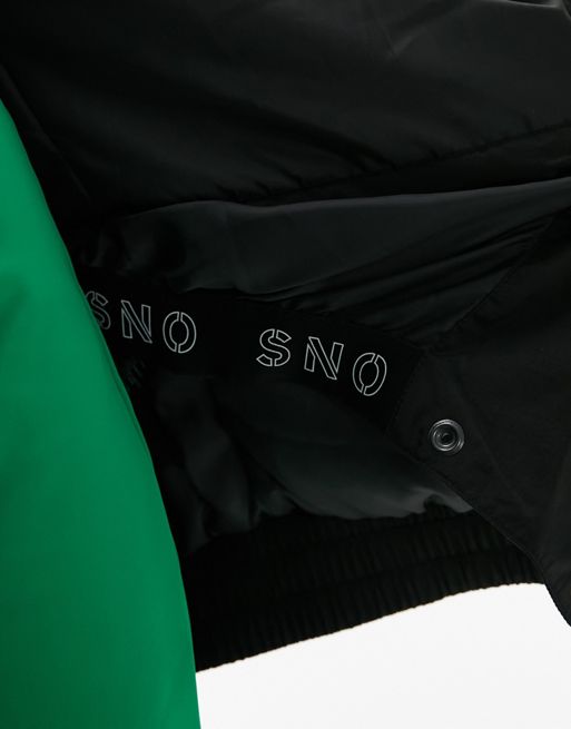Topshop Sno hooded ski puffer jacket in black