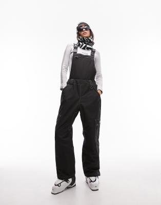 Topshop Sno Mensy Straight Leg Ski Overalls In Black