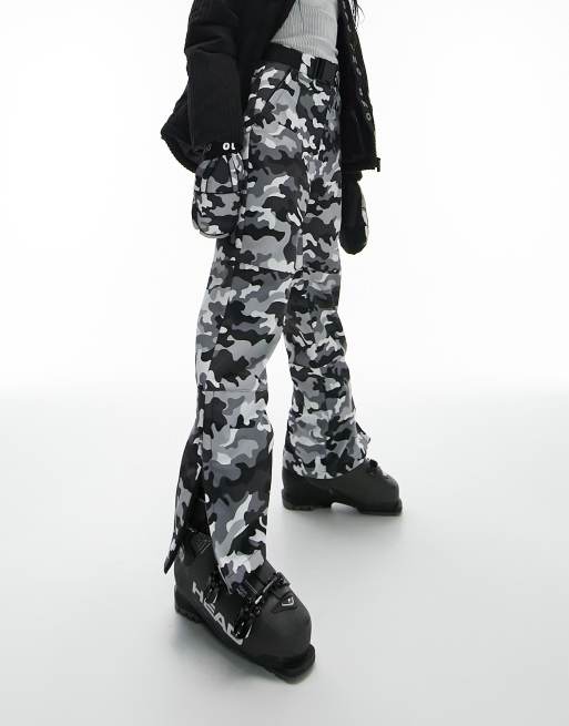 Topshop Sno Pantalon de ski droit imprim camouflage