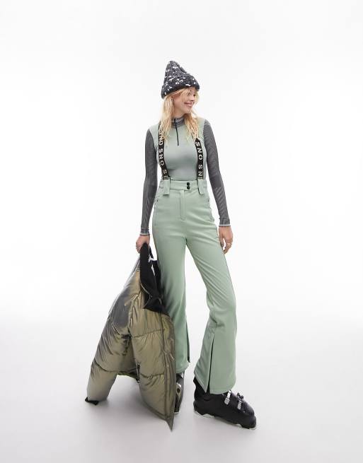 Topshop Sno Pantalon de ski vas avec bretelles Menthe