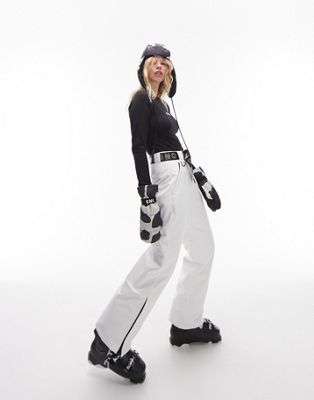 Topshop Sno straight leg ski trouser in ecru - ASOS Price Checker