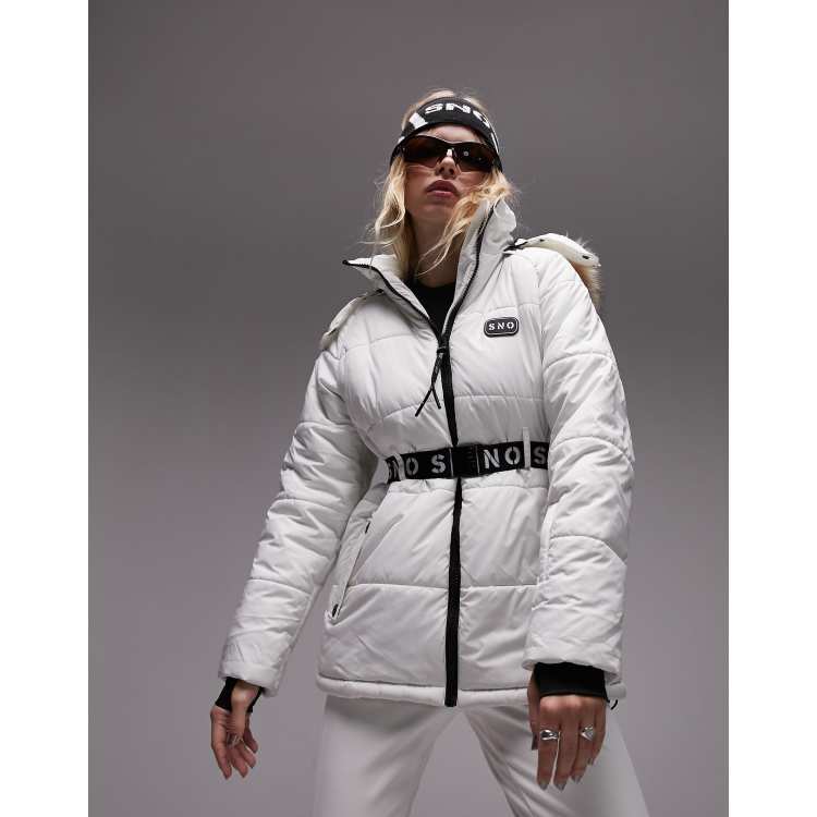 Topshop white sale ski jacket