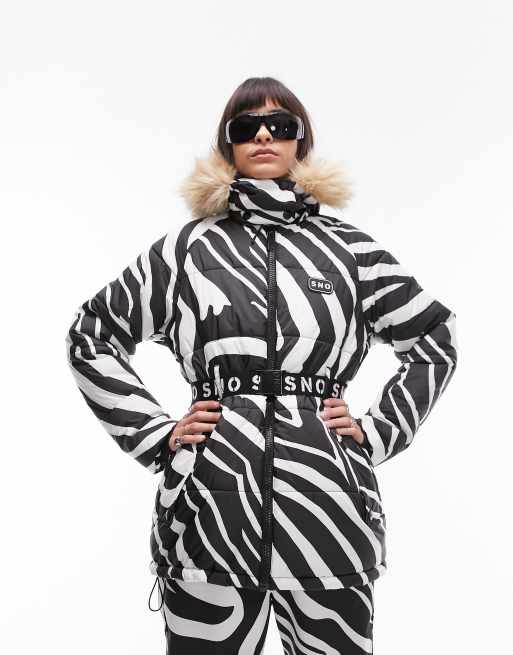 Topshop Animal Print Ski Suit Size UK 6 8 10 14 ALL IN ONE SNOW SUIT