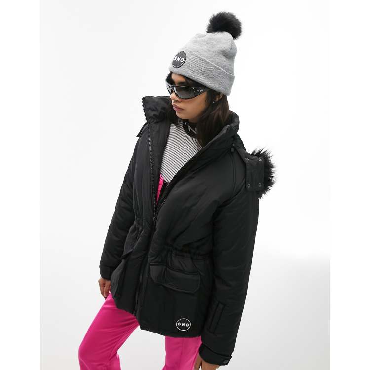 Topshop Sno Ski Jacket/coat, Black, Size 10, Good Condition