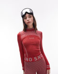 [Topshop] Topshop Sno ski seamless base layer over the head top in red (part of a set) 4-10 RED
