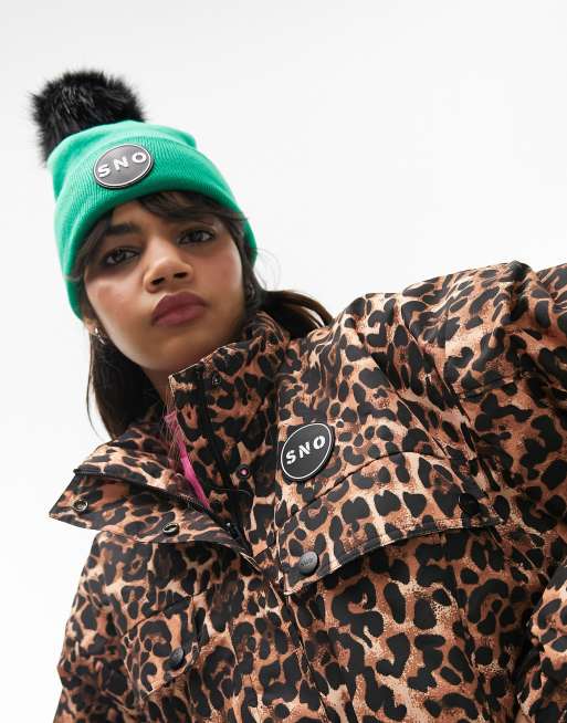 Leopard print cheap ski jacket